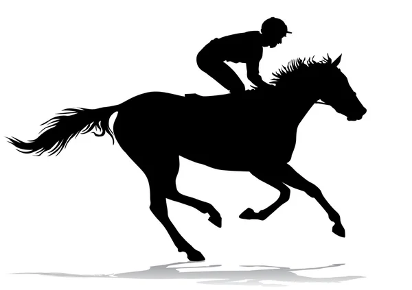 Jockey op een paard — Stockvector