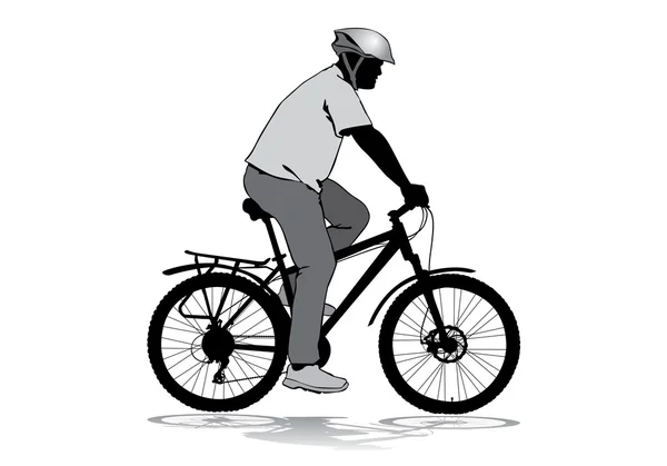 Człowiek z rowerem — Wektor stockowy