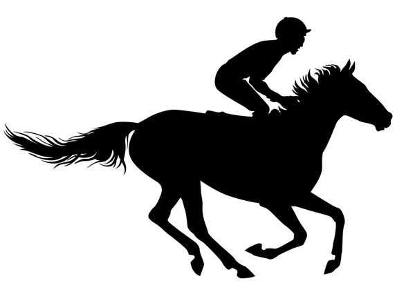 Jockey sobre un caballo — Archivo Imágenes Vectoriales