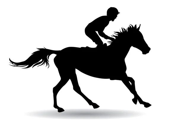 Jockey sur un cheval — Image vectorielle