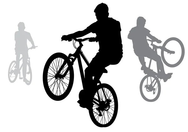 Garçons à vélo . — Image vectorielle