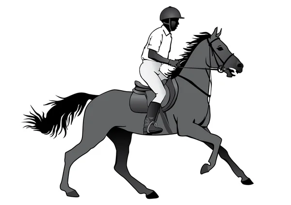 Jinete a caballo — Vector de stock