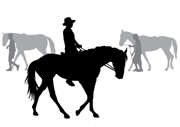 Niño a caballo — Vector de stock