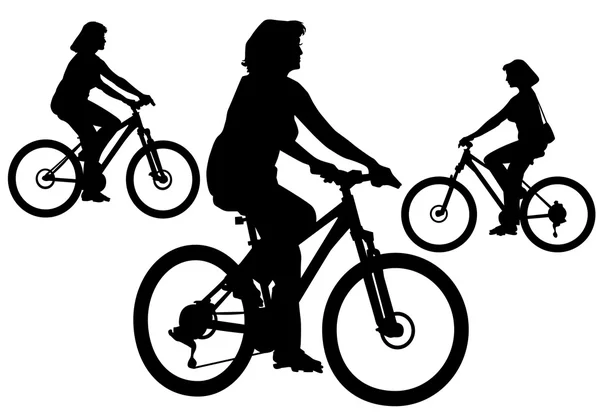 Flicka på cykel — Stock vektor