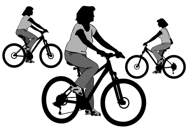 Menina na bicicleta —  Vetores de Stock