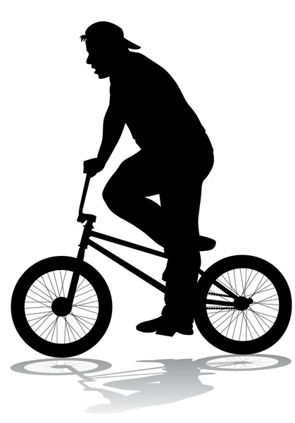 Junge auf dem Fahrrad — Stockvektor
