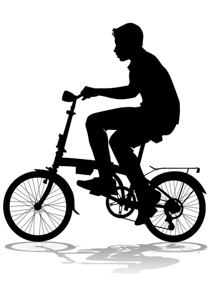 Boy on bike — Stock Vector