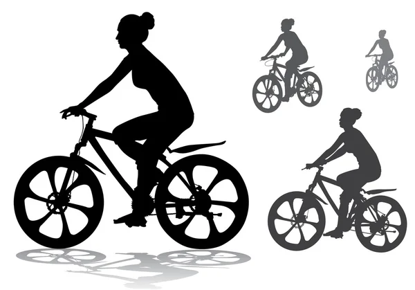 Girl on bike — Stock Vector