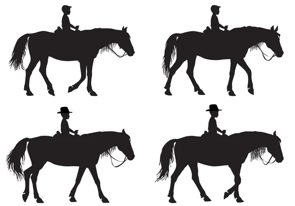 Boy on horse — Stock Vector