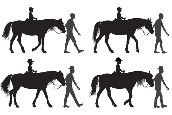 Αγόρι σε άλογο — Διανυσματικό Αρχείο