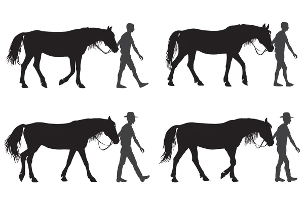 馬を持つ男 — ストックベクタ