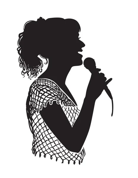 Girl with a microphone — Stock Vector