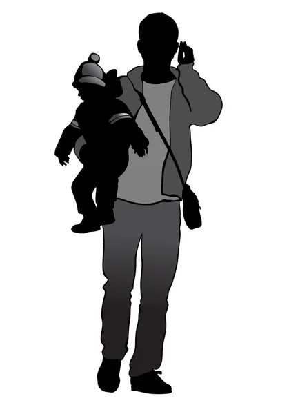 Vater mit Kind — Stockvektor