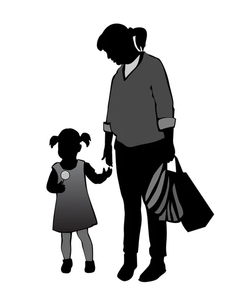 Mère et enfant — Image vectorielle