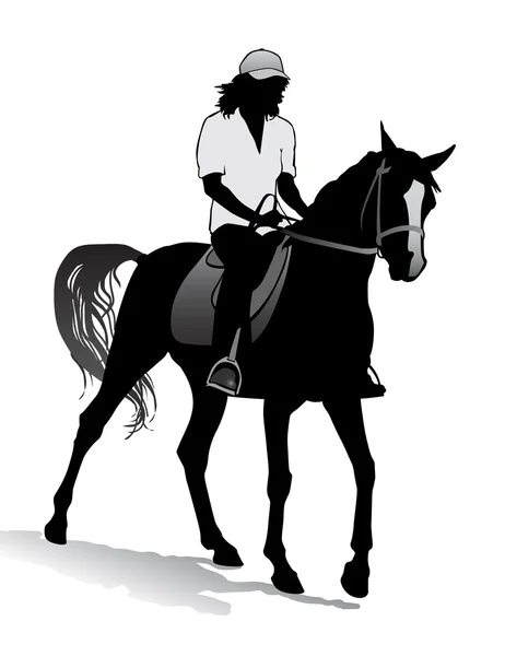 Girl on horse — Stock Vector