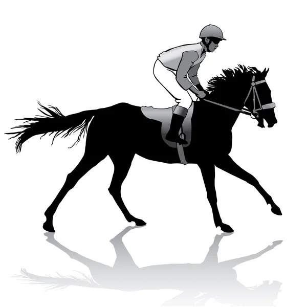 Jockey à cheval — Image vectorielle