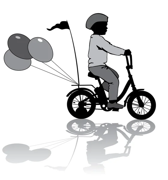 Boy on bike — Stock Vector