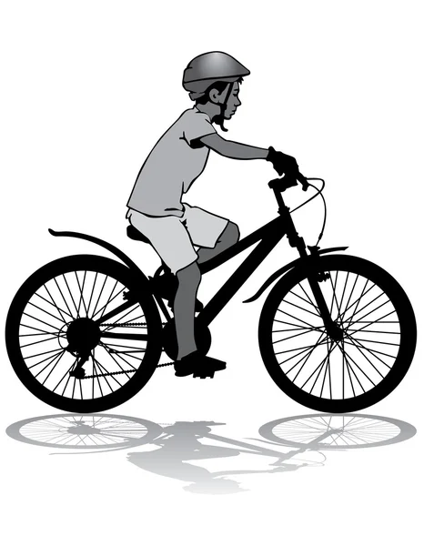Garçon à vélo — Image vectorielle