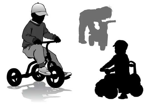 Boy on bike — Stock Vector