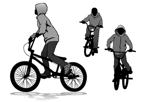 Boy on bike — Stock Vector