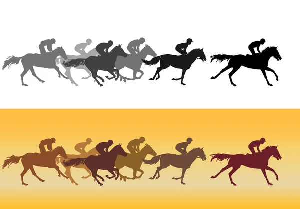 Course de chevaux à l'hippodrome — Image vectorielle