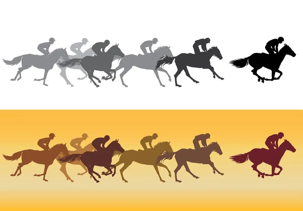 Horse racing sziluett — Stock Vector