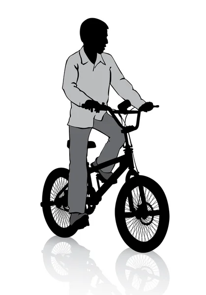 Boy on bike03 — Stock Vector