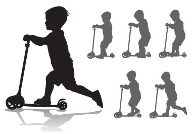 Çocuk scooter üzerinde