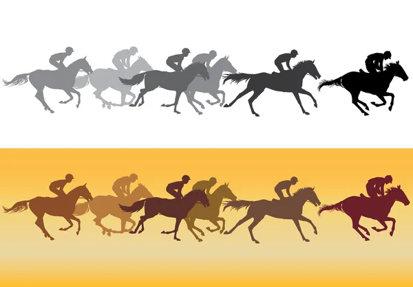 Silueta de carreras de caballos — Vector de stock