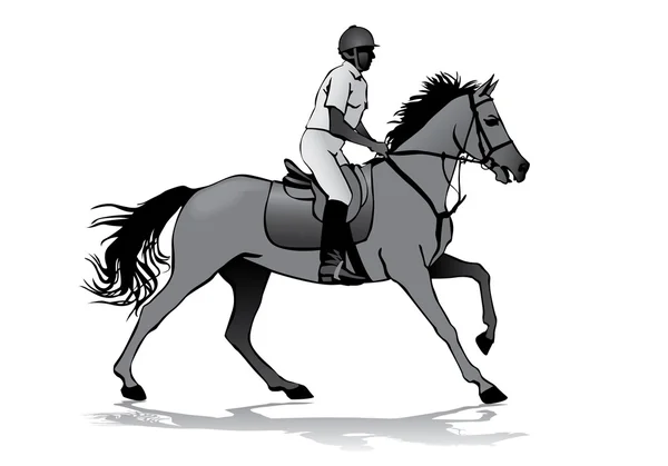 Jinete a caballo — Vector de stock