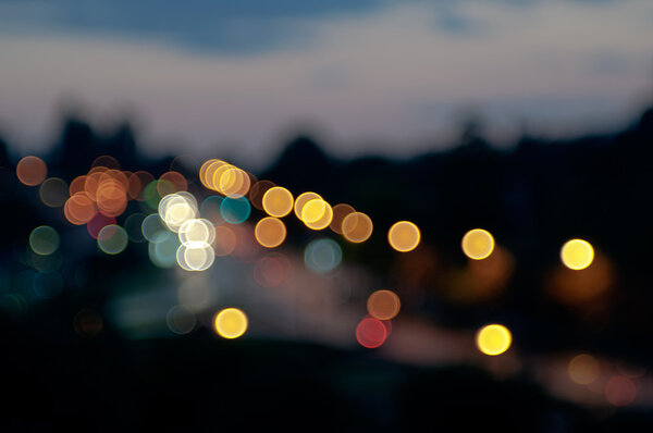 Abstract background of defocused bokeh lights. Soft focus
