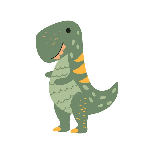 Ilustracja Tyranozaur Dinozaura Stylu Kreskówki Odizolowany Obiekt Białym Tle Zwierzę — Wektor stockowy