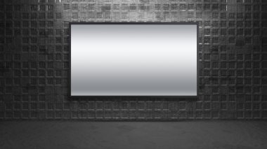 Metal kare duvara led TV göstermek