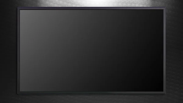 Stor Tv visar på svart bakgrund — Stockfoto