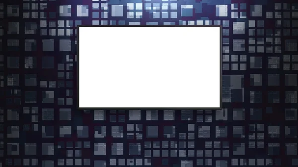 Світлодіодний телевізійний дисплей на абстрактній стіні білий — стокове фото