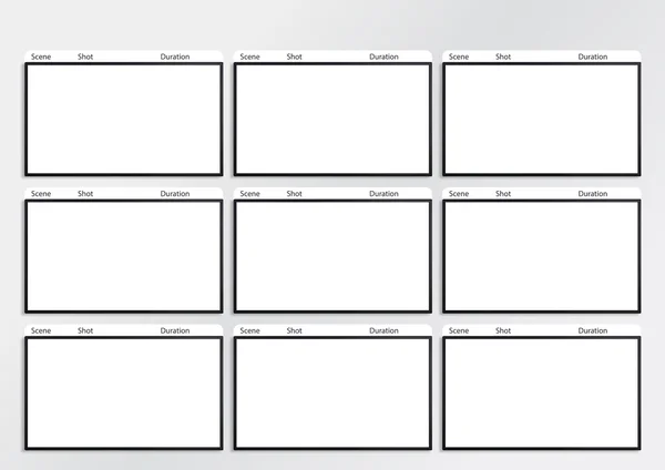 Modello di storyboard hdtv 9 frame — Foto Stock