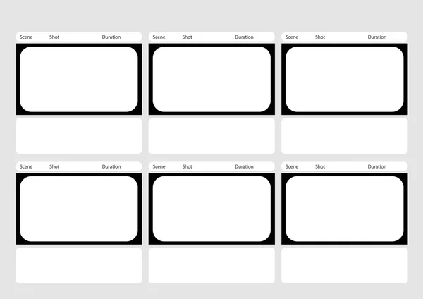 Hdtv klassischen Stil 6 Frame Storyboard-Vorlage — Stockvektor