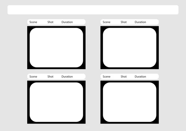 Traditionelle 4-Frame-Storyboard-Vorlage für Fernsehen — Stockvektor