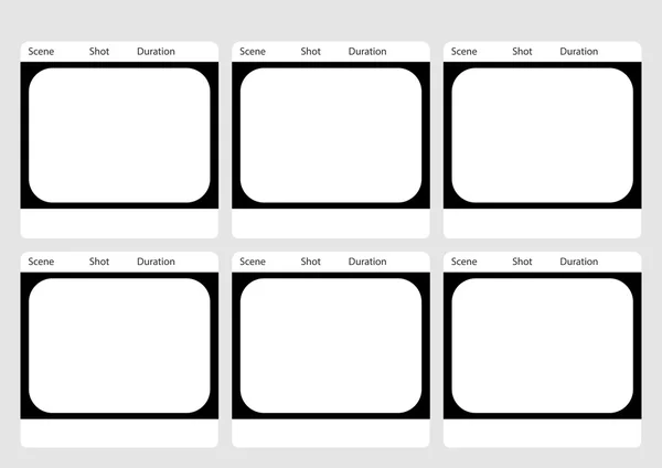 Plantilla de guion gráfico tradicional de televisión de 6 cuadros — Vector de stock