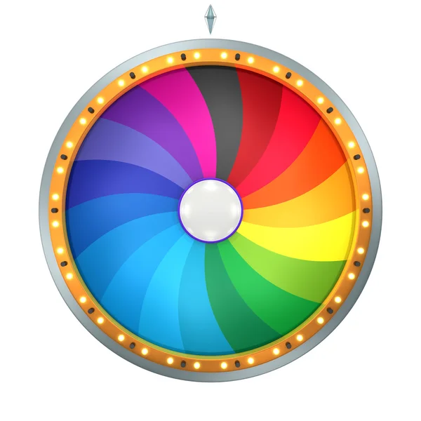 Forgat grafikus stílusosan szivárvány színű a wheel of fortune — Stock Fotó