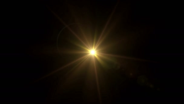 Gold Star lens flare at center 4k video — Stock Video