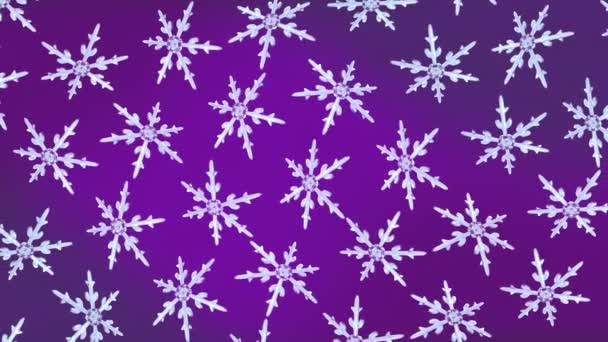 flocons de neige rotation arrière-plan violet 4K vidéo 