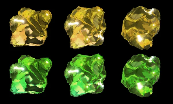 Кристаллы зеленого и желтого цвета — стоковое фото