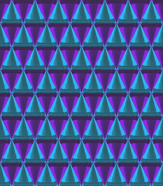 3d cristal cone padrão rosa azul — Fotografia de Stock