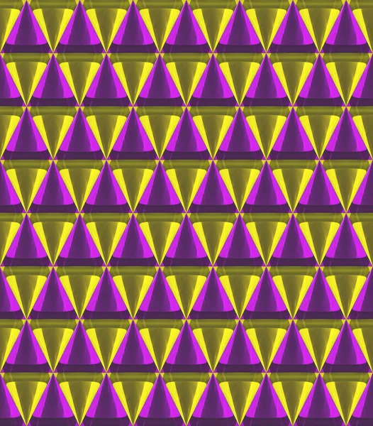 Crystal cone pattern yellow and purple — Stock Photo, Image