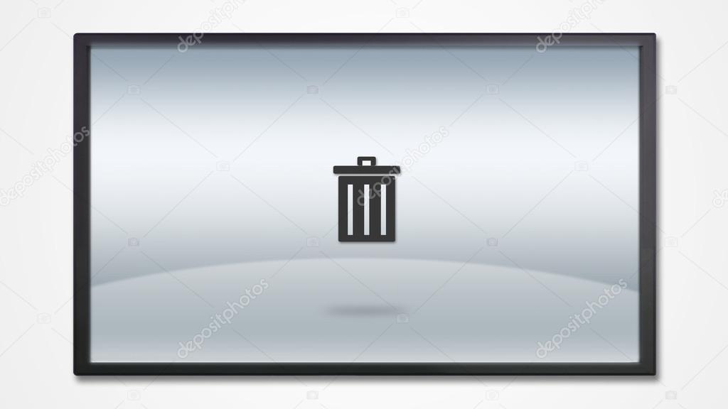 screen display with trash icon