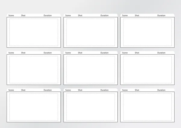 Plantilla de Storyboard ceñida x 9 — Vector de stock