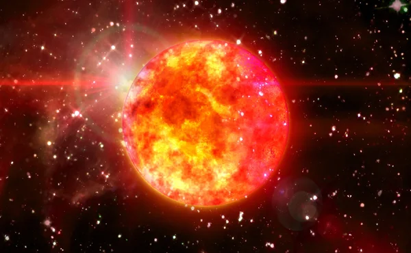 Solar Sun in red space — Stock Photo, Image