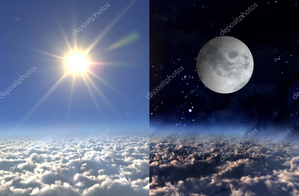 Sol y luna fotos de stock, imágenes de Sol y luna sin royalties |  Depositphotos