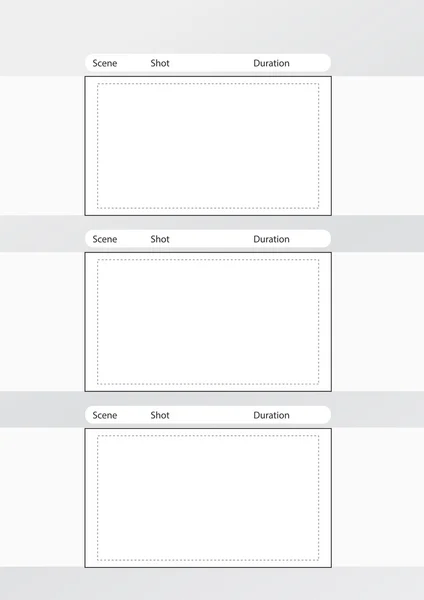 Storyboard template vertical x3 notes space — Stock Vector